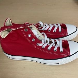 NEW CONVERSE MEN’S RED HIGH TOPS IN BOX!